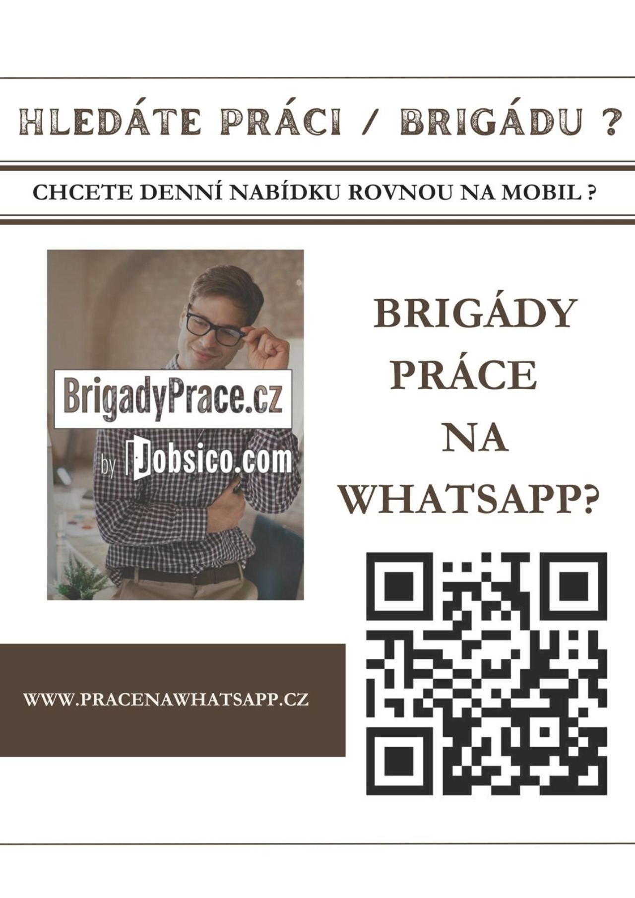 Chcete dostávat pracovní nabídky z celého světa rovnou na mobil? www.PraceNaWhatsApp.cz