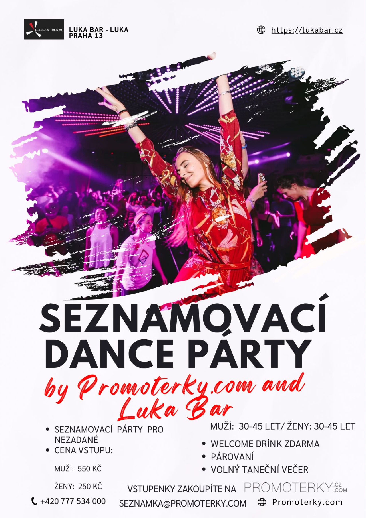 Skvělý seznamovací disco večer! 2.10.2024 od 19:00. První živý seznamovací večer na Baru Luka na Lukách ve Stodulkách ..